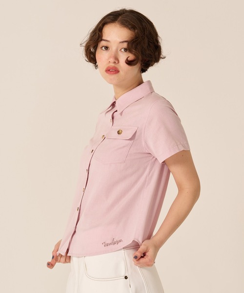 TINA:JOJUN(ティーナジョジュン)の「ポケット付き 半袖 シャツ TINA:JOJUN(Tシャツ/カットソー・レディース・ホワイト/ピンク/ブラウン・M)」の13枚目の写真