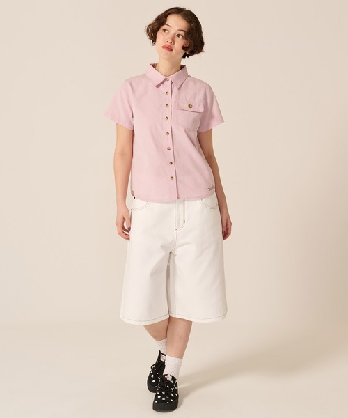 TINA:JOJUN(ティーナジョジュン)の「ポケット付き 半袖 シャツ TINA:JOJUN(Tシャツ/カットソー・レディース・ホワイト/ピンク/ブラウン・M)」の15枚目の写真