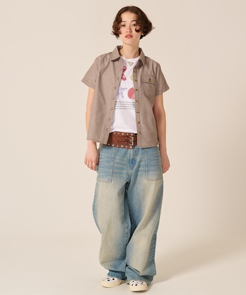 TINA:JOJUN(ティーナジョジュン)の「ポケット付き 半袖 シャツ TINA:JOJUN(Tシャツ/カットソー・レディース・ホワイト/ピンク/ブラウン・M)」の19枚目の写真