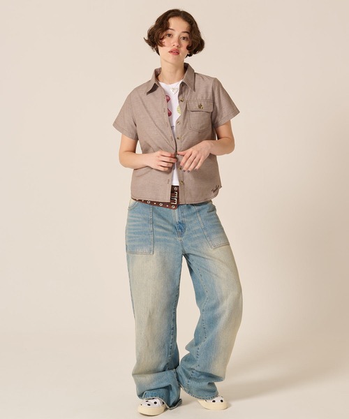 TINA:JOJUN(ティーナジョジュン)の「ポケット付き 半袖 シャツ TINA:JOJUN(Tシャツ/カットソー・レディース・ホワイト/ピンク/ブラウン・M)」の20枚目の写真