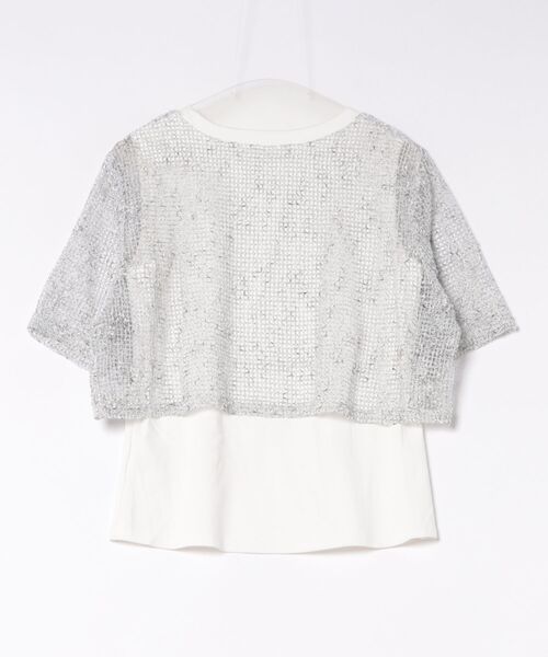 Sawa a la mode(サワアラモード)の「フェイクレイヤード異素材トップス(Tシャツ/カットソー・レディース・ブラック/ホワイト・FREE)」の5枚目の写真