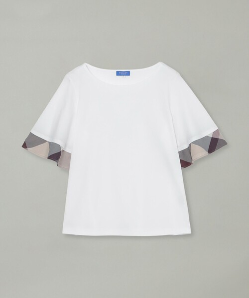 BLUE LABEL CRESTBRIDGE(ブルーレーベルクレストブリッジ)の「【一部店舗限定】パーシャルチェックスリーブトップス(Tシャツ/カットソー・レディース・レッド/オフホワイト/ダークネイビー・40/38)」の17枚目の写真
