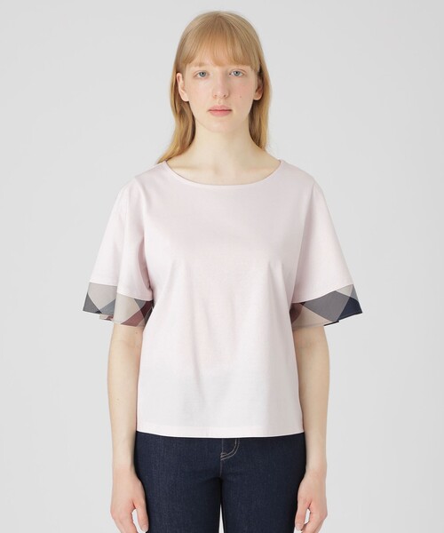 BLUE LABEL CRESTBRIDGE(ブルーレーベルクレストブリッジ)の「【一部店舗限定】パーシャルチェックスリーブトップス(Tシャツ/カットソー・レディース・レッド/オフホワイト/ダークネイビー・40/38)」の19枚目の写真