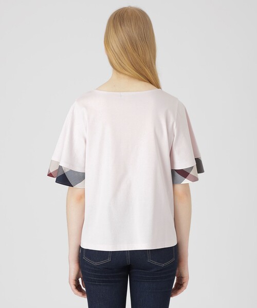 BLUE LABEL CRESTBRIDGE(ブルーレーベルクレストブリッジ)の「【一部店舗限定】パーシャルチェックスリーブトップス(Tシャツ/カットソー・レディース・レッド/オフホワイト/ダークネイビー・40/38)」の21枚目の写真