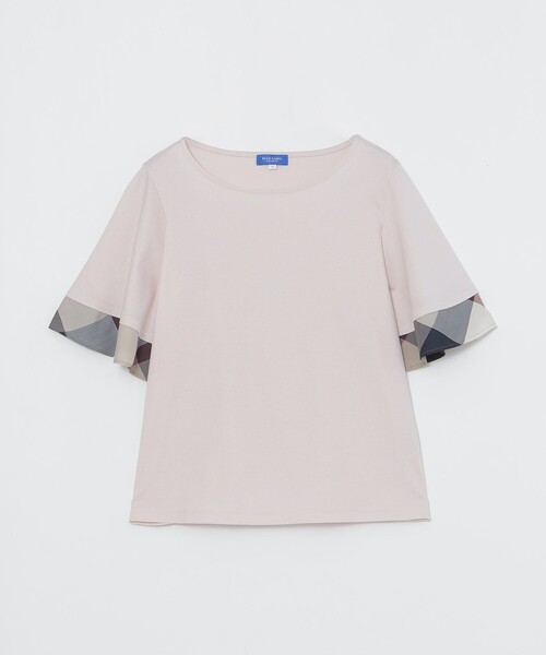 BLUE LABEL CRESTBRIDGE(ブルーレーベルクレストブリッジ)の「【一部店舗限定】パーシャルチェックスリーブトップス(Tシャツ/カットソー・レディース・レッド/オフホワイト/ダークネイビー・40/38)」の5枚目の写真