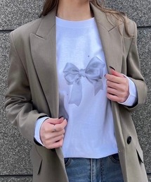 韓国っぽリボンロンT/長袖Tシャツ(hsyd)