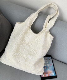 blackdia ocean チュール 刺繍デザイントートバッグ / フラワー バタフライ 肩掛けバッグ