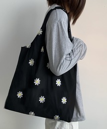 blackdia ocean チュール 刺繍デザイントートバッグ / フラワー バタフライ 肩掛けバッグ