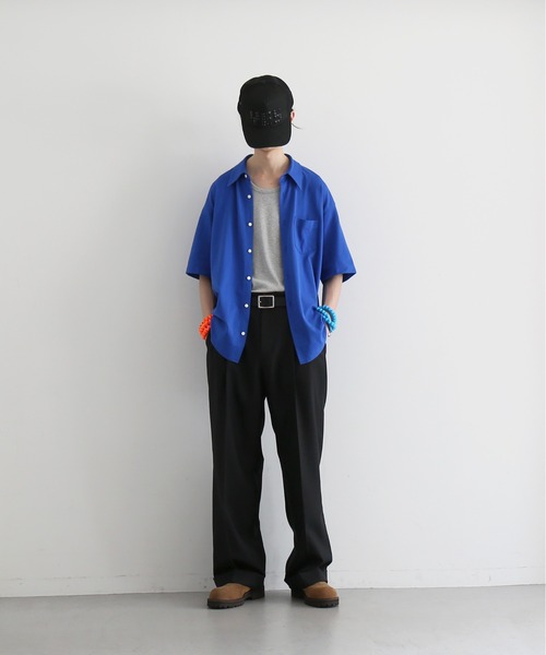 KAIKO(カイコー)の「KAIKO Wool wide slacks(スラックス・メンズ・ブラック/ライトブラウン・0/1/2)」の1枚目の写真