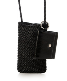 カシュカシュ cachecache / メタリックニットスマホショルダーバッグ