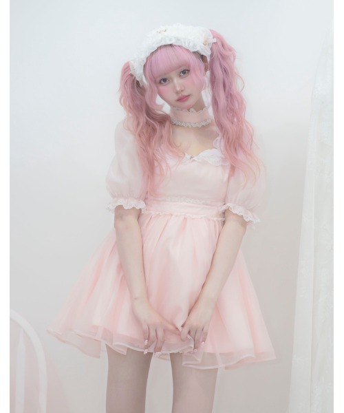 Fiorforte(フィオルフォルテ)の「baby doll onepiece(ワンピース・レディース・ピンク/ホワイト/チェック・FREE)」の2枚目の写真