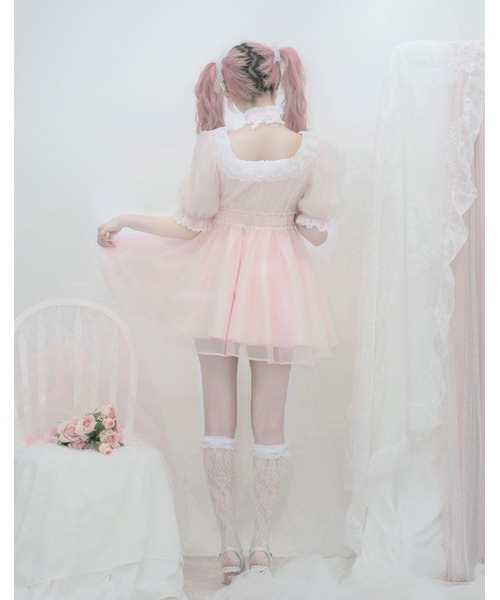 Fiorforte(フィオルフォルテ)の「baby doll onepiece(ワンピース・レディース・ピンク/ホワイト/チェック・FREE)」の5枚目の写真