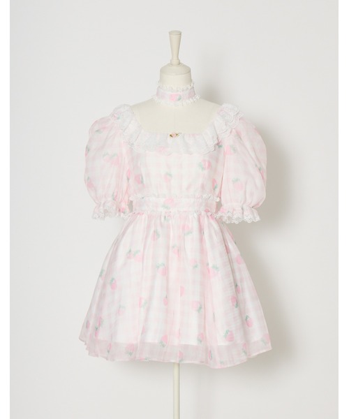 Fiorforte(フィオルフォルテ)の「baby doll onepiece(ワンピース・レディース・ピンク/ホワイト/チェック・FREE)」の7枚目の写真