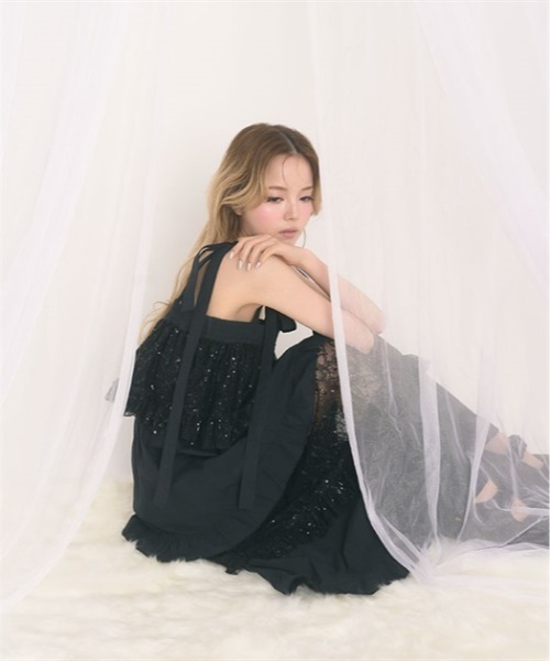 FickleBebe(フィクルベベ)の「フリルティアードワンピース(ワンピース・レディース・ブラック/ホワイト・FREE)」の18枚目の写真