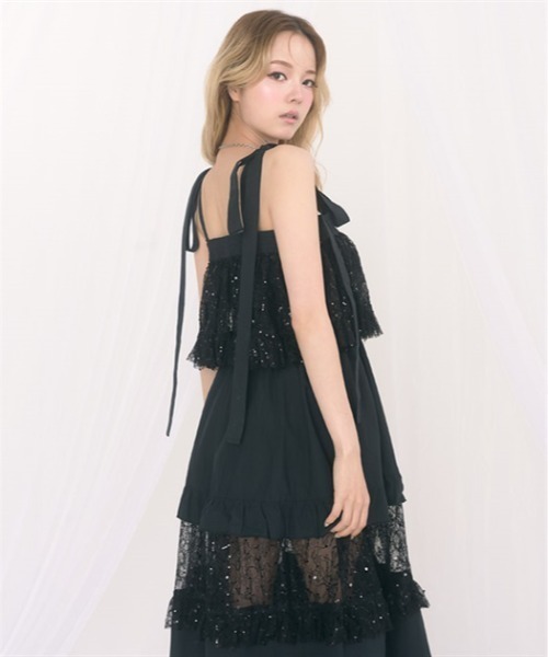 FickleBebe(フィクルベベ)の「フリルティアードワンピース(ワンピース・レディース・ブラック/ホワイト・FREE)」の21枚目の写真