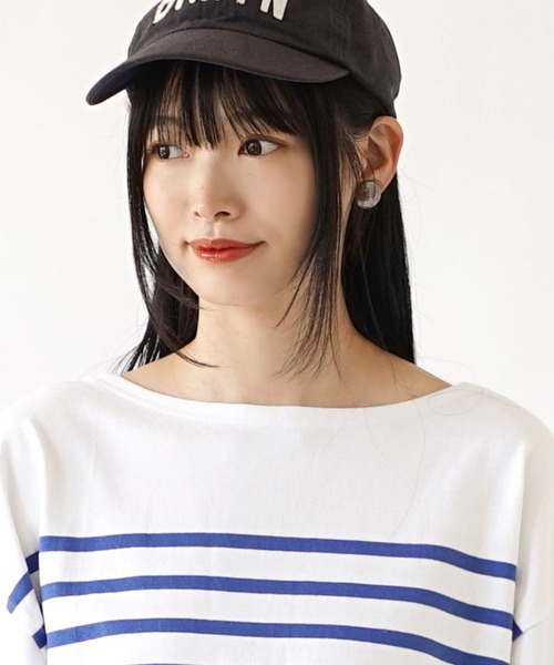 zootie(ズーティー)の「ほぼシミヘン加工 フレンチバスク オーバーサイズカットソー(Tシャツ/カットソー・レディース・ホワイト×ブラック/ホワイト×グレー/ベージュ系その他/ブルー系その他/ネイビー×ホワイト/ネイビー系1・フリー)」の7枚目の写真