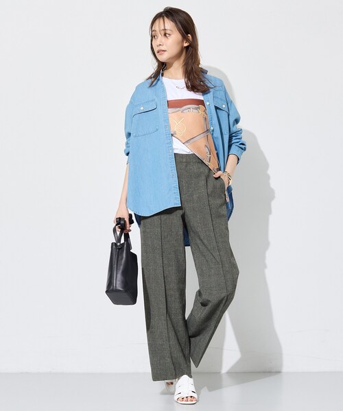 INDIVI(インディヴィ)の「【UVケア/接触冷感】リネン風チェックストレートパンツ(その他パンツ・レディース・ブラウン系その他2/チャコールグレー・13/15 /05/36/38/40)」の19枚目の写真