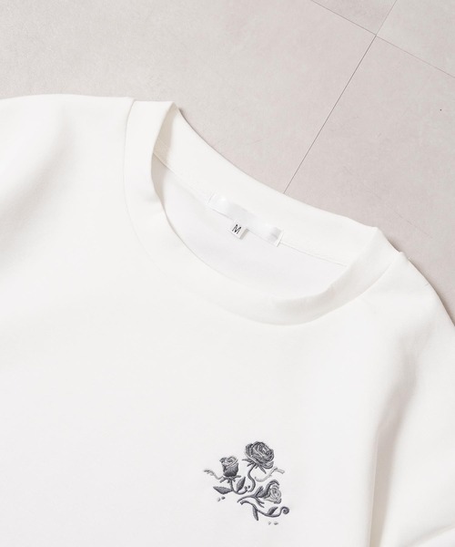 1111clothing(ワンフォークロージング)の「フラワー刺繍 Tシャツ / Flower Embroidery T-Shirt(Tシャツ/カットソー・メンズ・ホワイト/ブラック・L/M)」の16枚目の写真