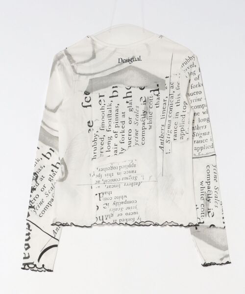 Desigual(デシグアル)の「ニュースペーパー柄 ローズプリント長袖Tシャツ【2026-2027年秋冬新作】(Tシャツ/カットソー・レディース・ホワイト・XS/S/M/L/XL)」の2枚目の写真