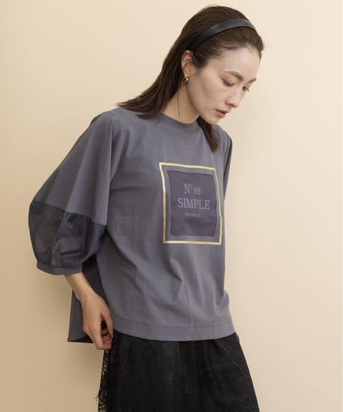 lodie(ロディ)の「”No 92" ロゴモチーフデザインT(Tシャツ/カットソー・レディース・ベージュ/チャコールグレー/ブラック・FREE)」の3枚目の写真