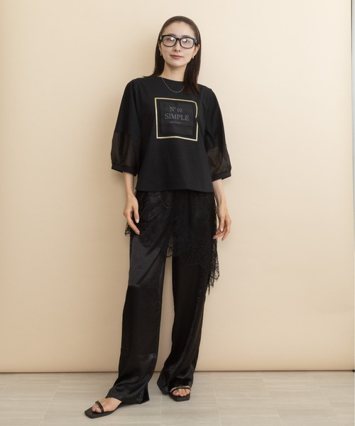 lodie(ロディ)の「”No 92" ロゴモチーフデザインT(Tシャツ/カットソー・レディース・ベージュ/チャコールグレー/ブラック・FREE)」の5枚目の写真