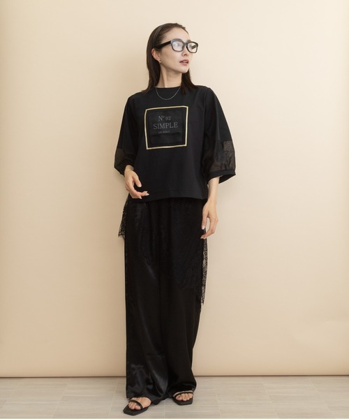 lodie(ロディ)の「”No 92" ロゴモチーフデザインT(Tシャツ/カットソー・レディース・ベージュ/チャコールグレー/ブラック・FREE)」の8枚目の写真