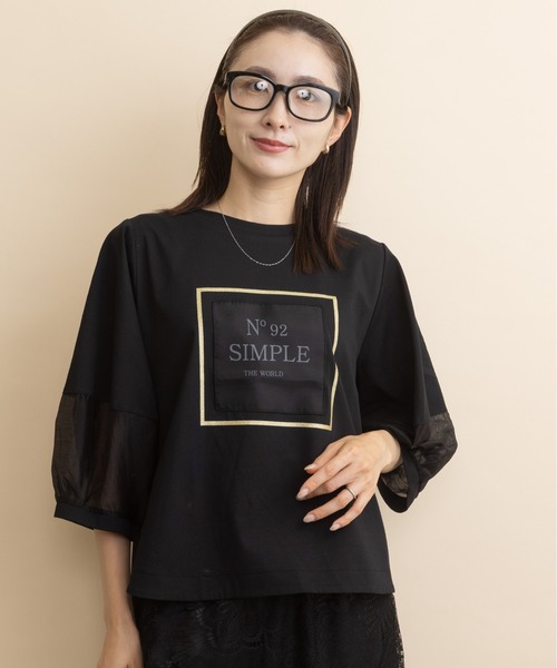 lodie(ロディ)の「”No 92" ロゴモチーフデザインT(Tシャツ/カットソー・レディース・ベージュ/チャコールグレー/ブラック・FREE)」の4枚目の写真