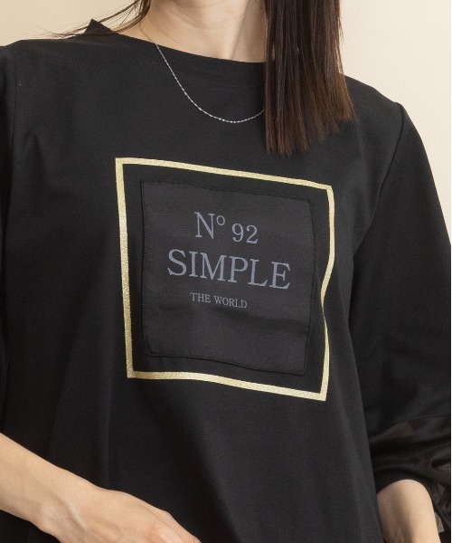 lodie(ロディ)の「”No 92" ロゴモチーフデザインT(Tシャツ/カットソー・レディース・ベージュ/チャコールグレー/ブラック・FREE)」の6枚目の写真