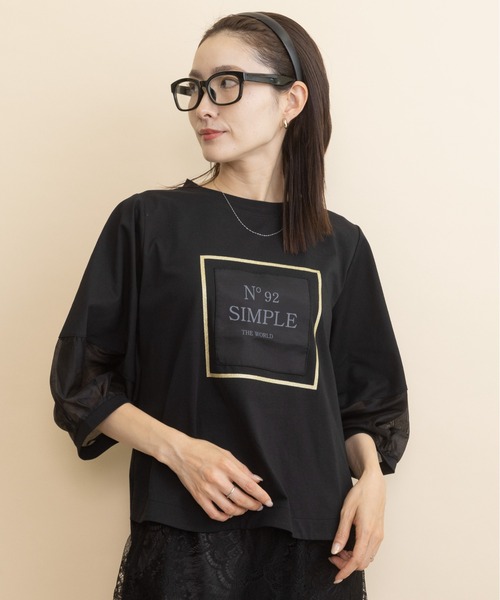 lodie(ロディ)の「”No 92" ロゴモチーフデザインT(Tシャツ/カットソー・レディース・ベージュ/チャコールグレー/ブラック・FREE)」の7枚目の写真