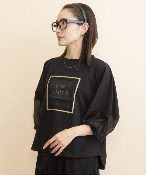 lodie(ロディ)の「”No 92" ロゴモチーフデザインT(Tシャツ/カットソー・レディース・ベージュ/チャコールグレー/ブラック・FREE)」の10枚目の写真
