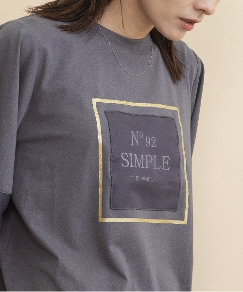 lodie(ロディ)の「”No 92" ロゴモチーフデザインT(Tシャツ/カットソー・レディース・ベージュ/チャコールグレー/ブラック・FREE)」の17枚目の写真