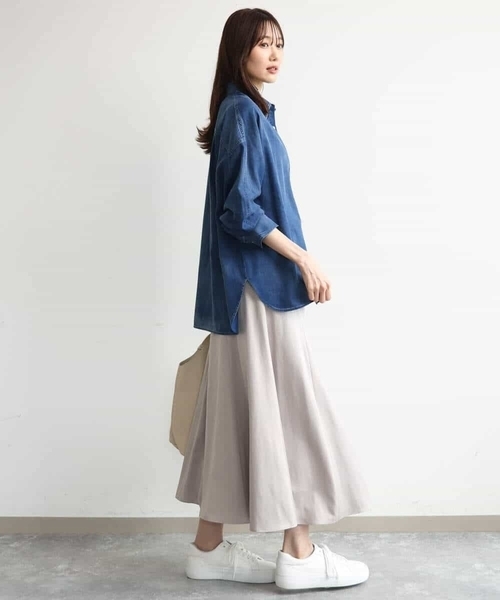 MK MICHEL KLEIN（エムケーミッシェルクラン）の「[洗える]起毛サテンマーメイドシルエットスカート（スカート・レディース・グレイッシュベージュ/ブラウン・38）」の15枚目の写真