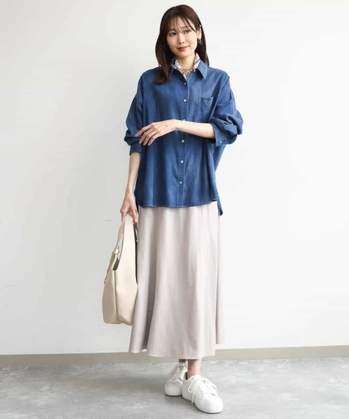 MK MICHEL KLEIN（エムケーミッシェルクラン）の「[洗える]起毛サテンマーメイドシルエットスカート（スカート・レディース・グレイッシュベージュ/ブラウン・38）」の16枚目の写真