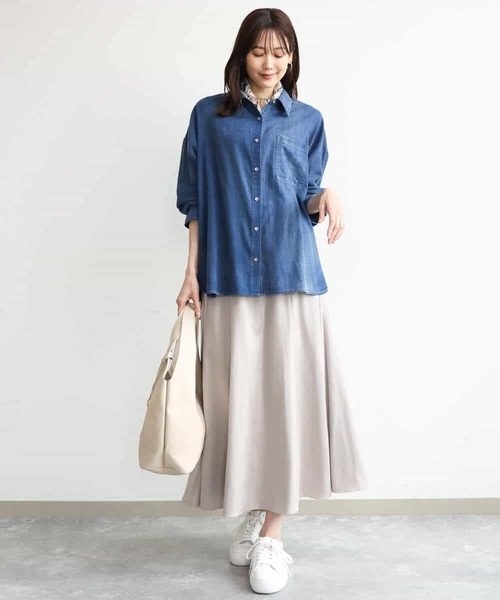 MK MICHEL KLEIN（エムケーミッシェルクラン）の「[洗える]起毛サテンマーメイドシルエットスカート（スカート・レディース・グレイッシュベージュ/ブラウン・38）」の17枚目の写真