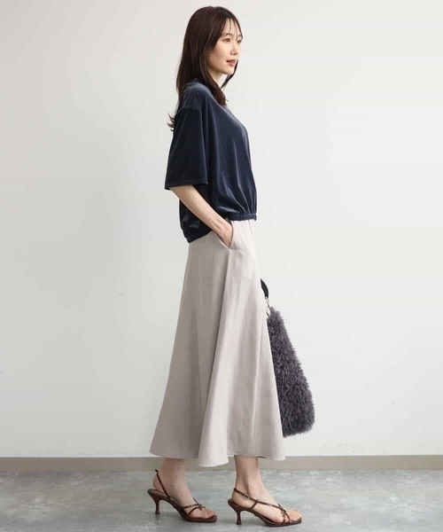MK MICHEL KLEIN（エムケーミッシェルクラン）の「[洗える]起毛サテンマーメイドシルエットスカート（スカート・レディース・グレイッシュベージュ/ブラウン・38）」の11枚目の写真