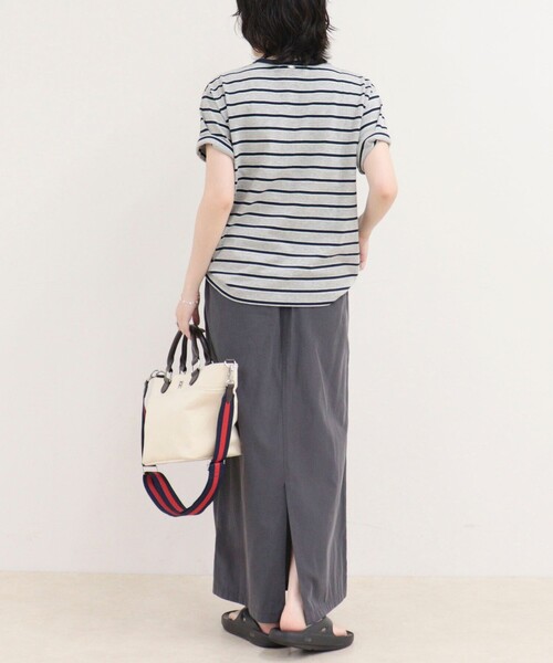 fredy emue(フレディエミュ)の「【汗ジミ軽減】ボーダーTシャツ(Tシャツ/カットソー・レディース・ホワイト系その他/グレー系その他/ブラウン系その他/ピンク系その他・38)」の8枚目の写真