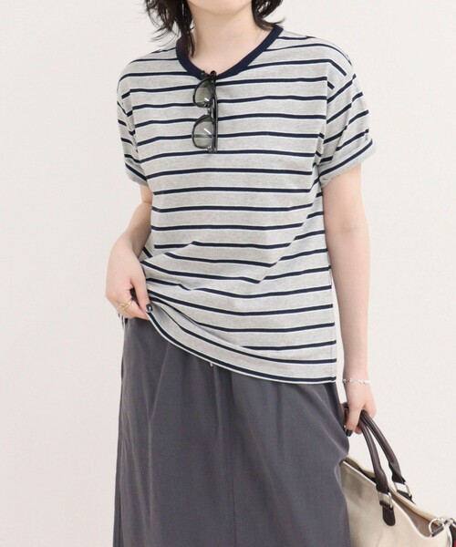 fredy emue(フレディエミュ)の「【汗ジミ軽減】ボーダーTシャツ(Tシャツ/カットソー・レディース・ホワイト系その他/グレー系その他/ブラウン系その他/ピンク系その他・38)」の10枚目の写真