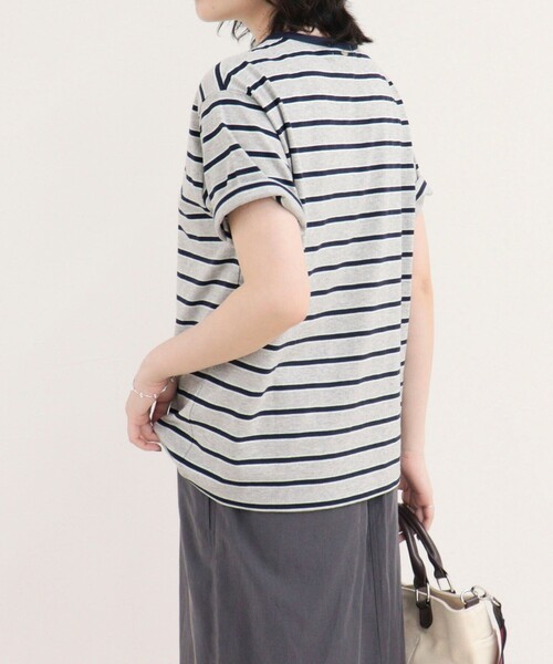 fredy emue(フレディエミュ)の「【汗ジミ軽減】ボーダーTシャツ(Tシャツ/カットソー・レディース・ホワイト系その他/グレー系その他/ブラウン系その他/ピンク系その他・38)」の12枚目の写真