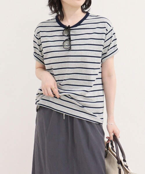 fredy emue(フレディエミュ)の「【汗ジミ軽減】ボーダーTシャツ(Tシャツ/カットソー・レディース・ホワイト系その他/グレー系その他/ブラウン系その他/ピンク系その他・38)」の13枚目の写真