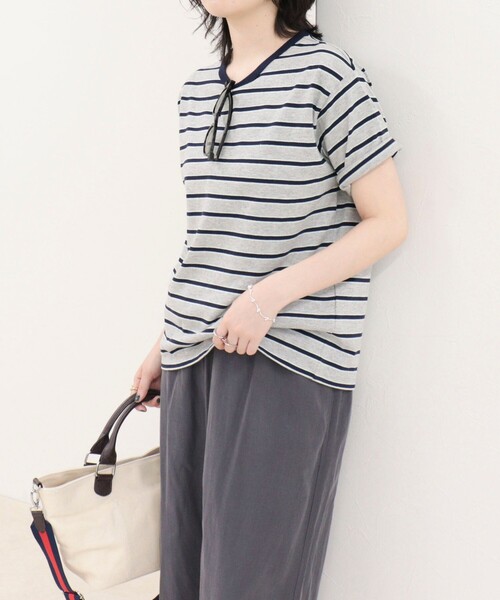 fredy emue(フレディエミュ)の「【汗ジミ軽減】ボーダーTシャツ(Tシャツ/カットソー・レディース・ホワイト系その他/グレー系その他/ブラウン系その他/ピンク系その他・38)」の14枚目の写真