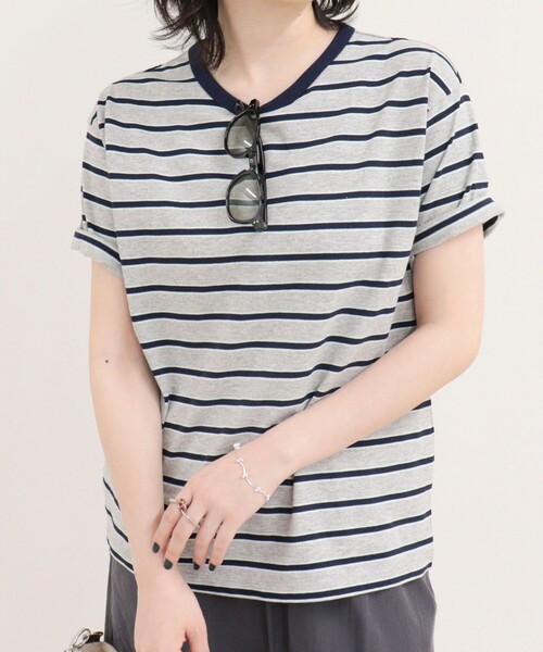 fredy emue(フレディエミュ)の「【汗ジミ軽減】ボーダーTシャツ(Tシャツ/カットソー・レディース・ホワイト系その他/グレー系その他/ブラウン系その他/ピンク系その他・38)」の15枚目の写真