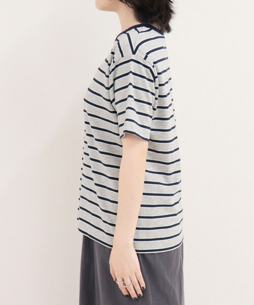 fredy emue(フレディエミュ)の「【汗ジミ軽減】ボーダーTシャツ(Tシャツ/カットソー・レディース・ホワイト系その他/グレー系その他/ブラウン系その他/ピンク系その他・38)」の17枚目の写真