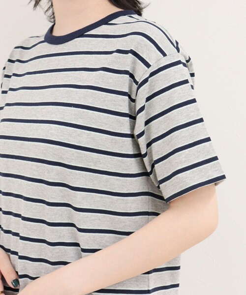 fredy emue(フレディエミュ)の「【汗ジミ軽減】ボーダーTシャツ(Tシャツ/カットソー・レディース・ホワイト系その他/グレー系その他/ブラウン系その他/ピンク系その他・38)」の20枚目の写真