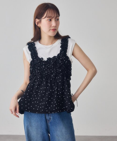 DISCOAT(ディスコート)の「コットンノースリTシャツ(Tシャツ/カットソー・レディース・ブラウン/オフホワイト/オレンジ/チャコールグレー・FREE)」の6枚目の写真