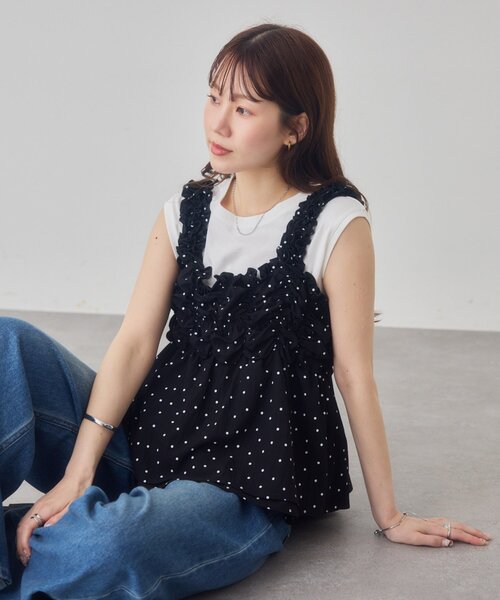 DISCOAT(ディスコート)の「コットンノースリTシャツ(Tシャツ/カットソー・レディース・ブラウン/オフホワイト/オレンジ/チャコールグレー・FREE)」の7枚目の写真