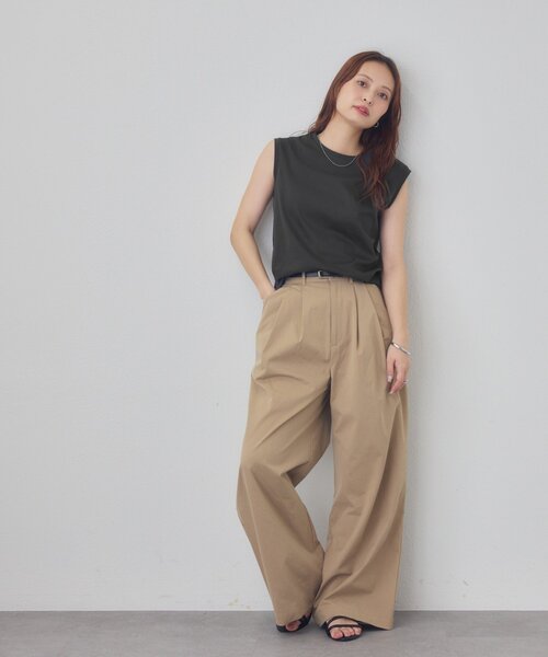 DISCOAT(ディスコート)の「コットンノースリTシャツ(Tシャツ/カットソー・レディース・ブラウン/オフホワイト/オレンジ/チャコールグレー・FREE)」の21枚目の写真