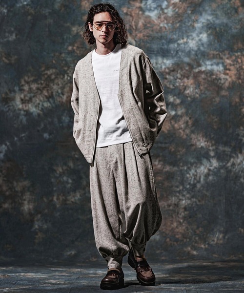 Jih Nunc（ジーヌンク）の「mcg3860-ウール起毛ネップノーカラージップカーデ(JIH-R1216)（カーディガン/ボレロ・メンズ・グレー/ブラック/チャコール・S/L/M）」の20枚目の写真