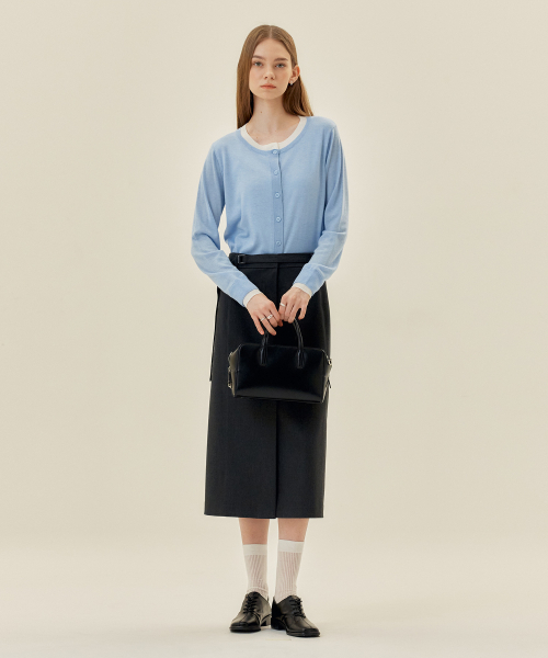 MIND BRIDGE WOMEN（マインドブリッジウーマン）の「[COUTURE]Hラインベルト付きスリットスカート - 2カラー（スカート・レディース・ブラック/チャコール・55/66）」の4枚目の写真