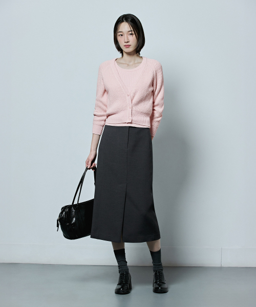 MIND BRIDGE WOMEN（マインドブリッジウーマン）の「[COUTURE]Hラインベルト付きスリットスカート - 2カラー（スカート・レディース・ブラック/チャコール・55/66）」の6枚目の写真