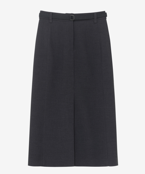 MIND BRIDGE WOMEN（マインドブリッジウーマン）の「[COUTURE]Hラインベルト付きスリットスカート - 2カラー（スカート・レディース・ブラック/チャコール・55/66）」の8枚目の写真
